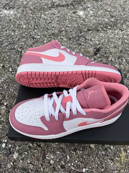 Women's Running Weapon Air Jordan 1 Pink/White Shoes 0474